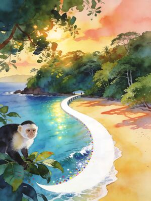 Costa Rica Monteverde Cloud Forest Watercolor Canvas Print