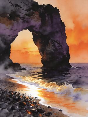 Cyprus Morning Cove Serene Light Watercolor Canvas Print