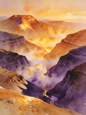 Denali Polychrome Pass Sunrise Watercolor Canvas Print