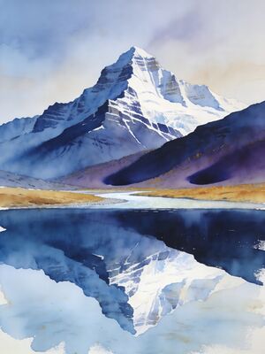 Denali Savage River Trail Alaska Range Watercolor Canvas Print