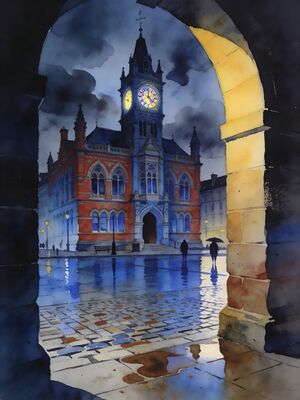Derry Historic Walled City Gate Watercolor Canvas Print