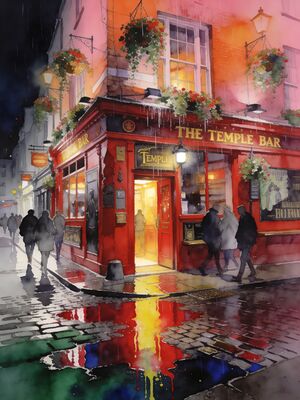 Dublin Georgian Doors of Merrion Square Watercolor Canvas Print