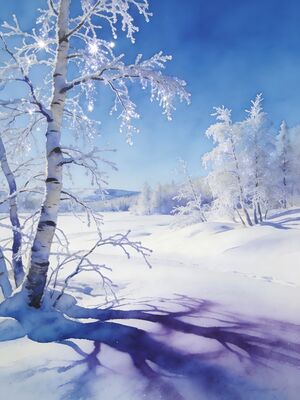 Finland Northern Lights Summit Panorama Watercolor Canvas Print