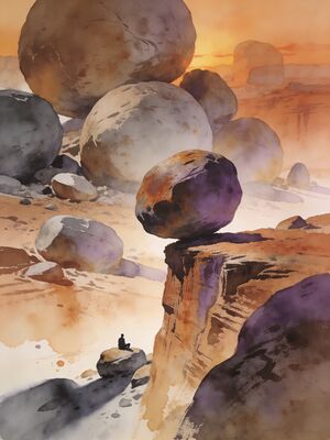 Hampi Stone Chariot Vittala Watercolor Canvas Print