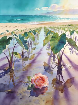 Hawaii Lanikai Beach Mokulua Islands Watercolor Canvas Print