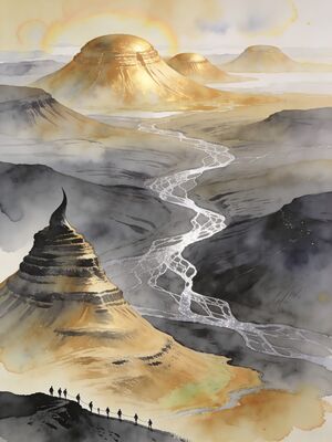 Iceland Sunrise Peak Watercolor Canvas Print