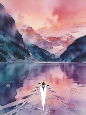Kayaking Through Mangrove Channel Watercolor Painting — Watercolor Canvas