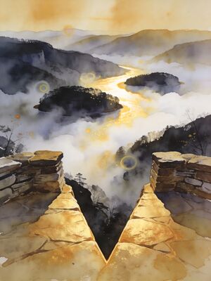 Kentucky Mountain Lake Watercolor Canvas Print