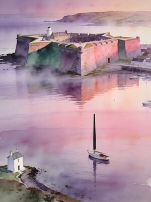 Kinsale Colourful Main Street Watercolor Canvas Print