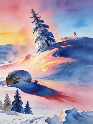 Lapland Alpine Meadow Watercolor Canvas Print
