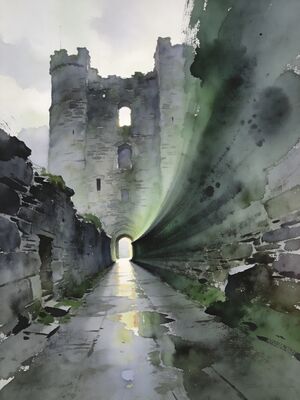 Limerick King John's Castle Lane Watercolor Canvas Print