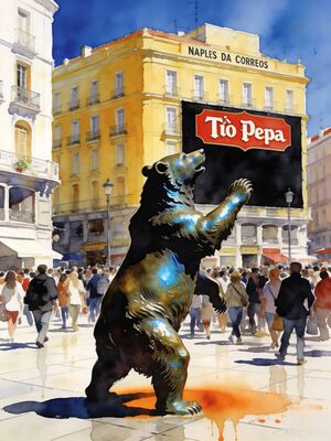 Madrid Puerta del Sol Watercolor Canvas Print