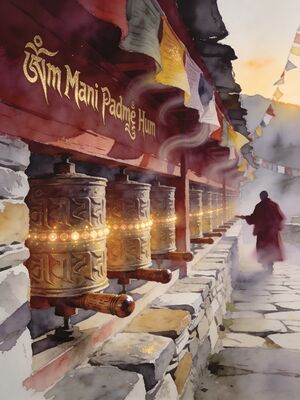 McLeod Ganj Triund Trek Dhauladhar Watercolor Canvas Print