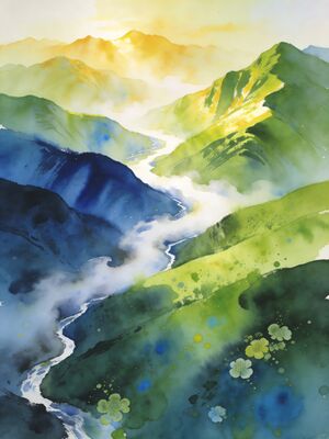 Munnar Cardamom Plantation Path Watercolor Canvas Print
