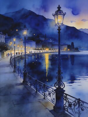 Nainital Naini Lake Boat Ride Watercolor Canvas Print