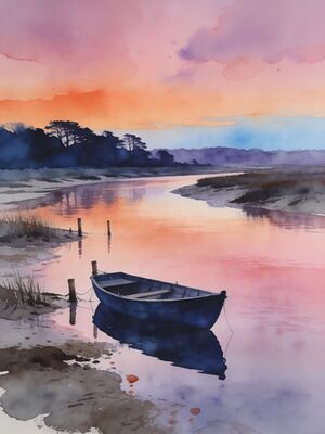 New Forest Ancient Oaks Watercolor Canvas Print