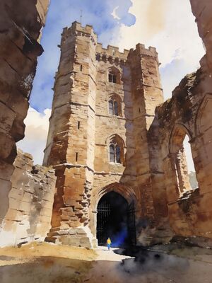 Newcastle Grainger Town Grey Street Watercolor Canvas Print