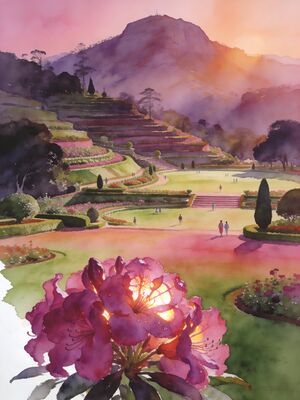 Ooty Nilgiri Mountain Railway Watercolor Canvas Print