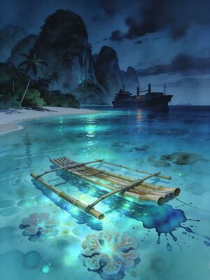 Philippines Coron Twin Lagoon Watercolor Canvas Print