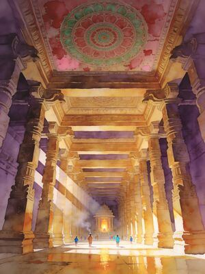 Rameswaram Dhanushkodi Ghost Town Watercolor Canvas Print