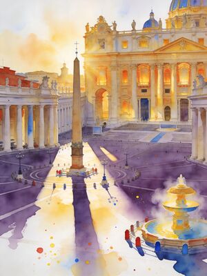 Rome Trastevere Lane Watercolor Canvas Print
