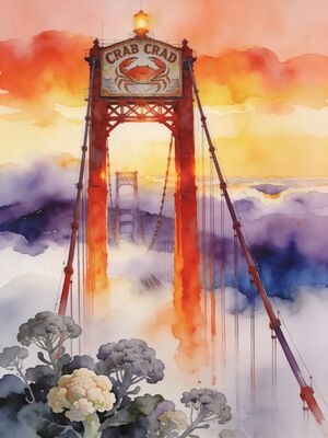 San Francisco Painted Ladies Watercolor Canvas Print