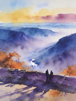 Shenandoah Appalachian Trail Forest Watercolor Canvas Print