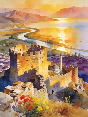 Shkod R Watercolor Canvas Print