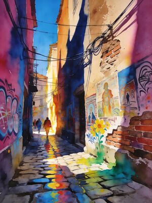 S O Paulo Watercolor Canvas Print
