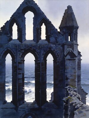 St Andrews Old Course and Swilcan Bridge Watercolor Canvas Print