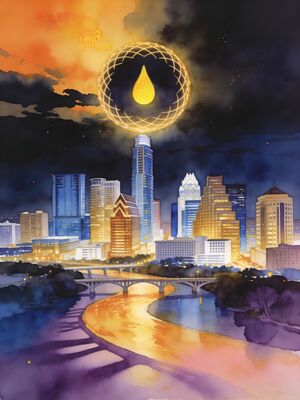 Texas Dallas Reunion Tower Sunset Watercolor Canvas Print