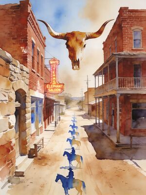 Texas San Antonio River Walk Watercolor Canvas Print