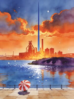 Toronto CN Tower Sunset Watercolor Canvas Print