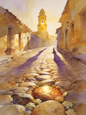 Trinidad Cuba Plaza Mayor Bell Tower Watercolor Canvas Print