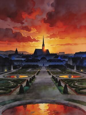 Vienna Morning Market Watercolor Canvas Print