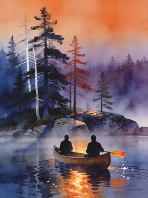 Voyageurs National Park Boundary Waters Watercolor Canvas Print