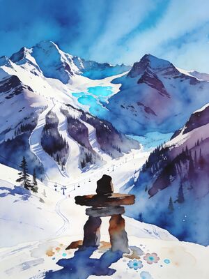 Whistler Alpine Meadow Watercolor Canvas Print