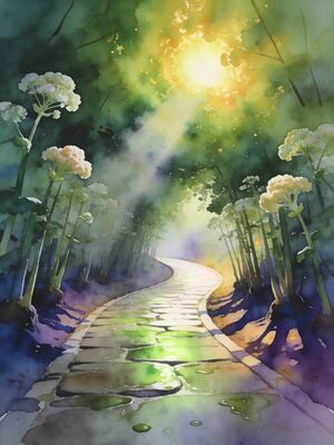 Arashiyama Bamboo Grove Watercolor Canvas Print