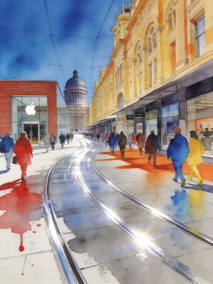 Birmingham Watercolor Canvas Print