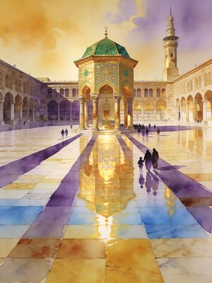 Damascus Watercolor Canvas Print