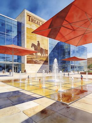 Fort Worth Watercolor Canvas Print