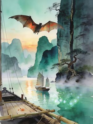 Ha Long Bay Watercolor Canvas Print