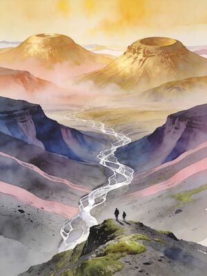 Iceland Watercolor Canvas Print