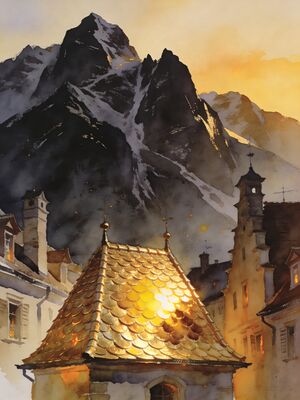 Innsbruck Watercolor Canvas Print