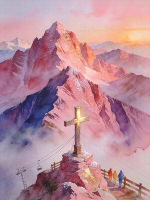 Saalbach Watercolor Canvas Print