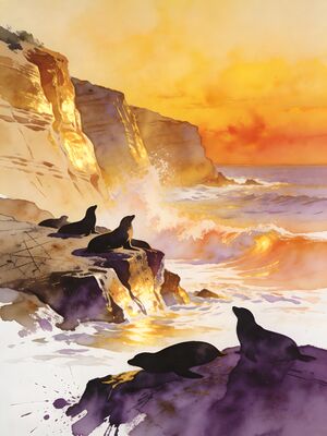 San Diego Watercolor Canvas Print