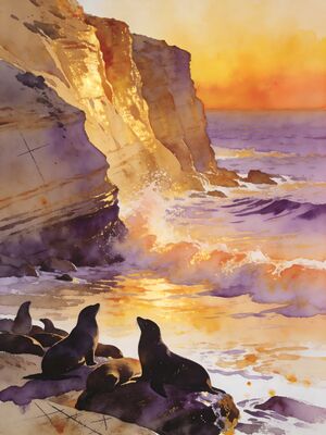 San Diego Watercolor Canvas Print