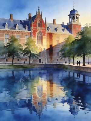 The Hague Watercolor Canvas Print
