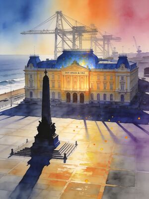 Valparaiso Watercolor Canvas Print