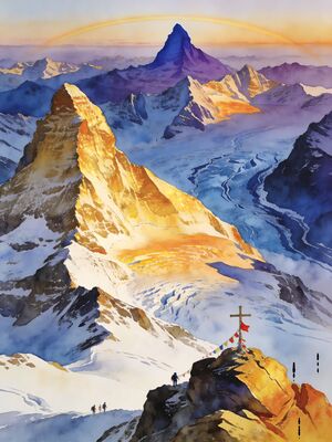 Verbier Watercolor Canvas Print